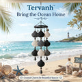 Tervanh™ Moonlit Contrast Black and Ivory Seashell Wind Chime - hero