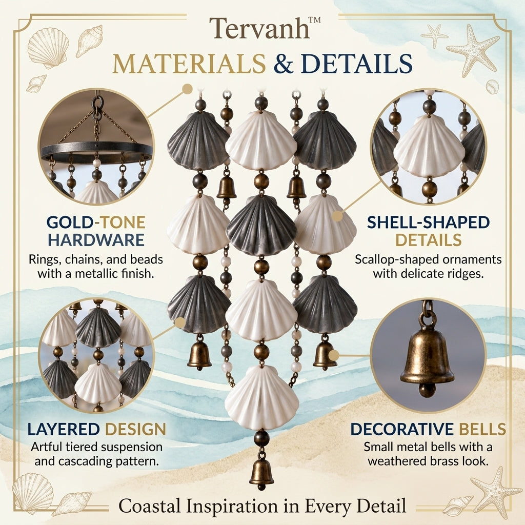 Tervanh™ Dusk and Drift Two-Tone Seashell Wind Chime - lifestyle