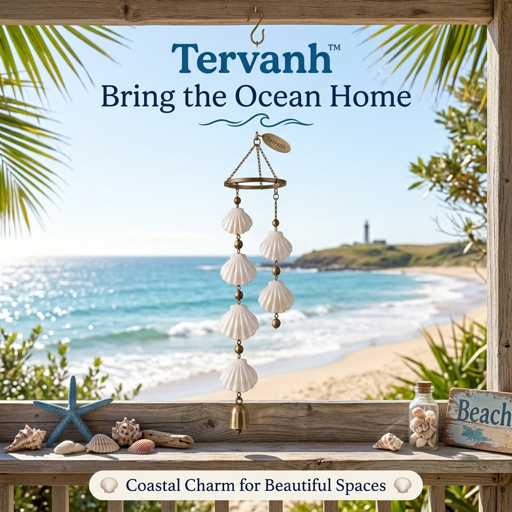 Tervanh™ Seaside Solace Single-Strand Seashell Wind Chime - hero